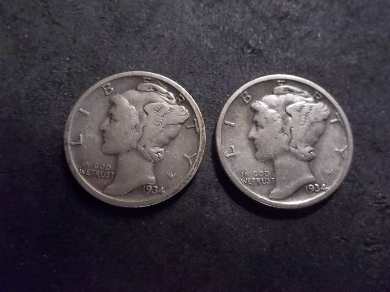 1934, 1934 D Mercury Dimes