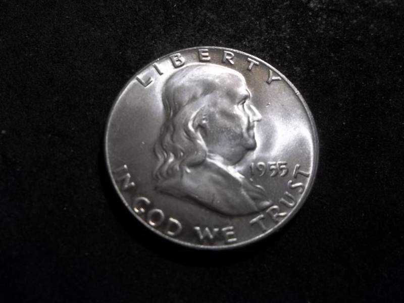 1955 Franklin Silver Half Dollar (Bugs Bunny Strike)
