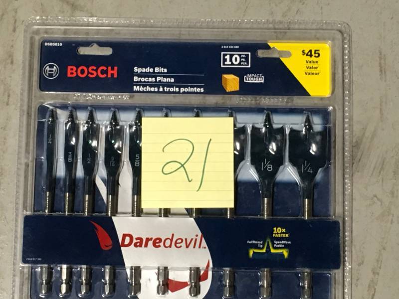 lot 21 image: Bosch Daredevil Standard Spade Bit Set (10-Piece) new