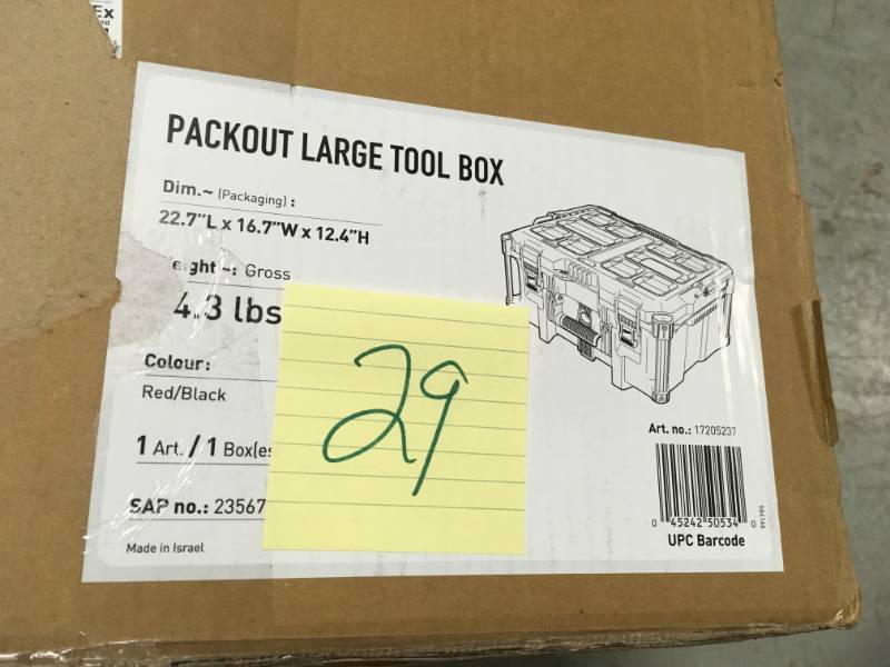 lot 29 image: Milwaukee PACKOUT 22 in. Large Tool Box in very good condition