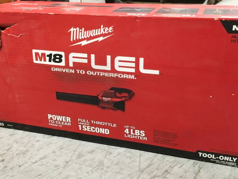 lot 37 image: Milwaukee M18 FUEL 120 MPH 450 CFM 18-Volt Lithium-Ion Brushless Cordless Handheld Blower (Tool-Only) open box not used