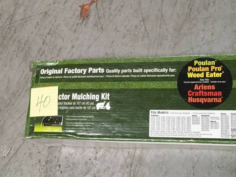lot 40 image: Husqvarna 42 in. Tractor Mulch Kit in very good condition