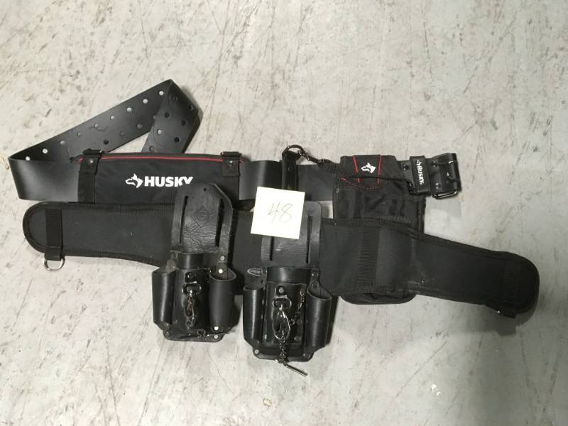 lot 48 image: HUSKY LEATHER TOOL BELT BLACK in very good condition