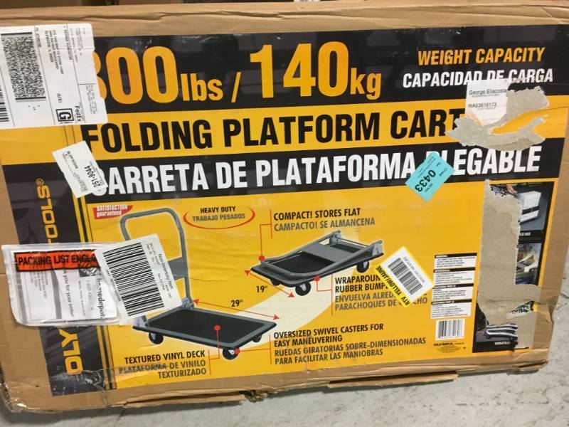 lot 50 image: OLYMPIA 300 lbs. Capacity Folding Platform Cart in very good condition