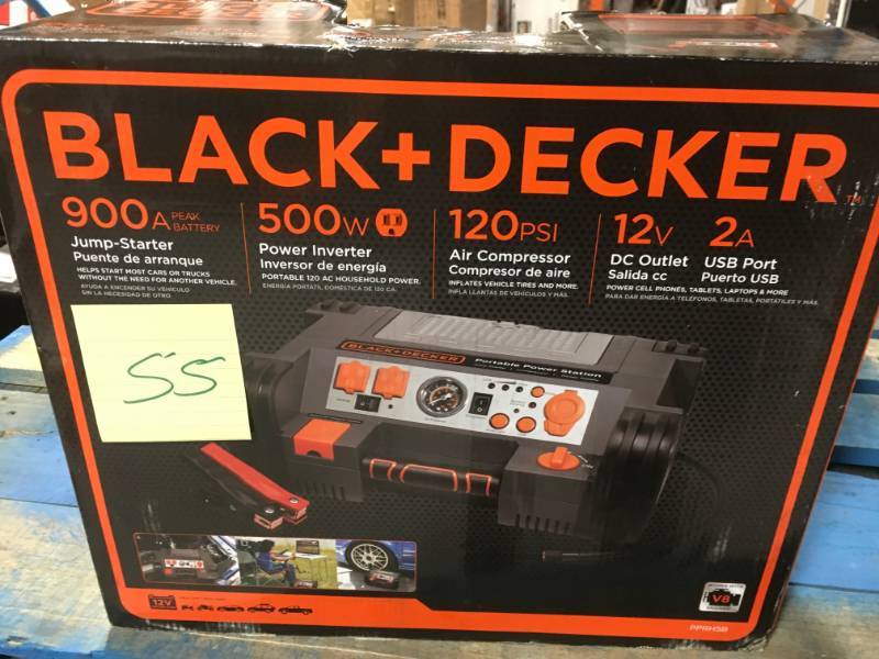 lot 55 image: BLACKDECKER 500-Watt Portable Power Station in very good condition