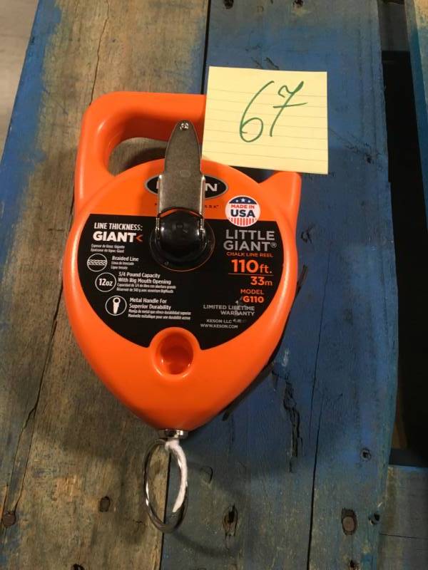 lot 67 image: Keson 110 ft. Giant Chalk Line Reel in very good condition