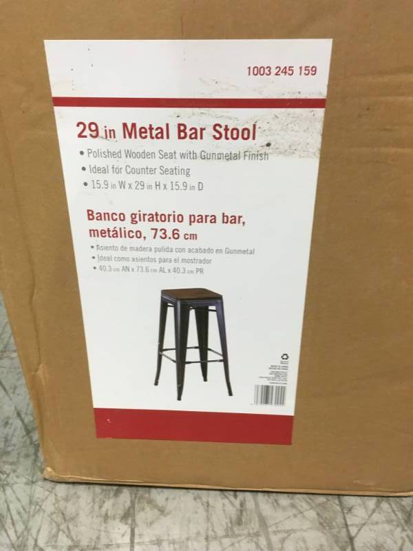 lot 78 image: Metal Bar Stool 29 in , Gunmetal Finish in very good condition