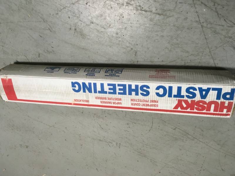 lot 97 image: HUSKY 12 ft. x 200 ft. Clear 1.5 mil Plastic Sheeting not used