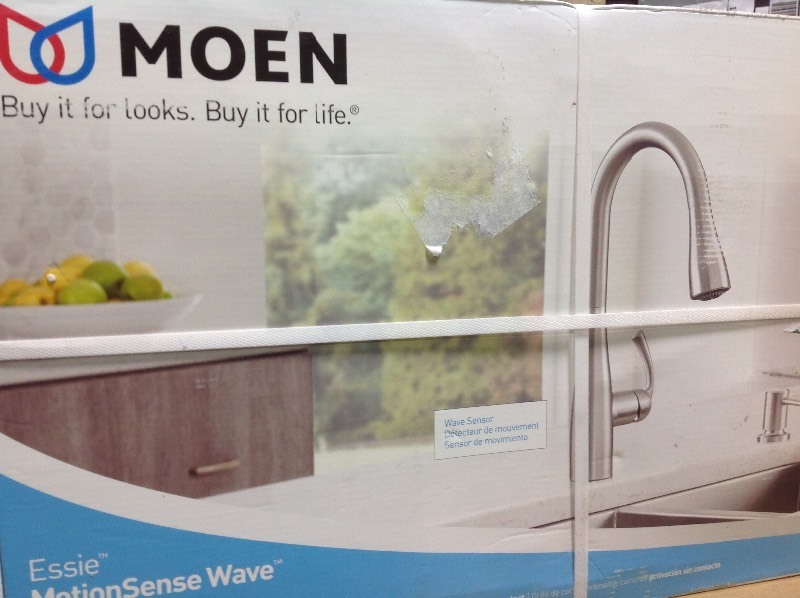 lot 104 image: MOEN Essie Touchless Single-Handle Pull-down Sprayer Kitchen Faucet in Spot Resist Stainless in good conditions