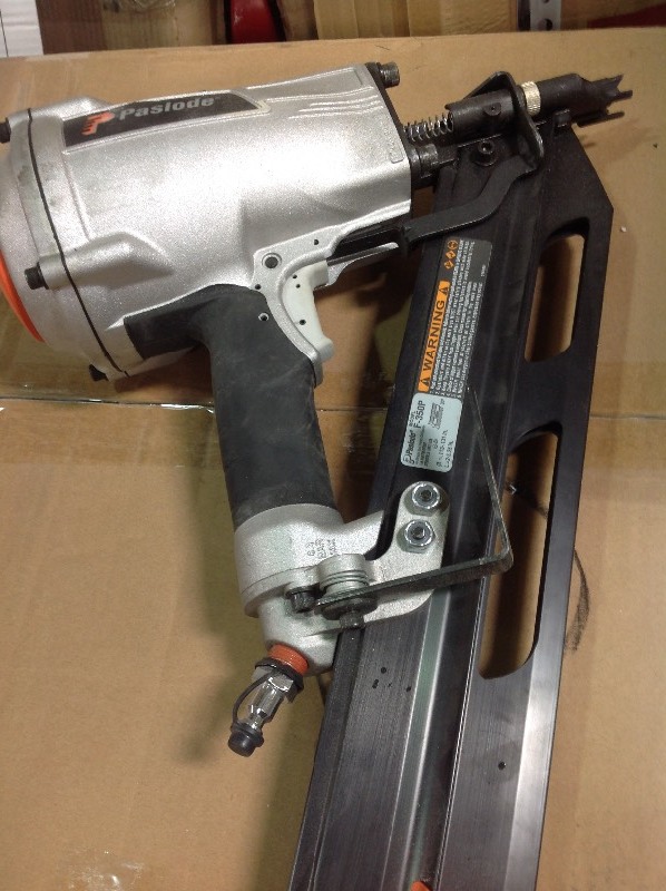 lot 110 image: Paslode PowerMaster Pro 30-Degree Pneumatic Framing Nailer in working conditions