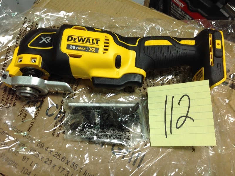 lot 112 image: DEWALT 20-Volt MAX Lithium-Ion Cordless Oscillating Multi-Tool (Tool-Only) in working conditions