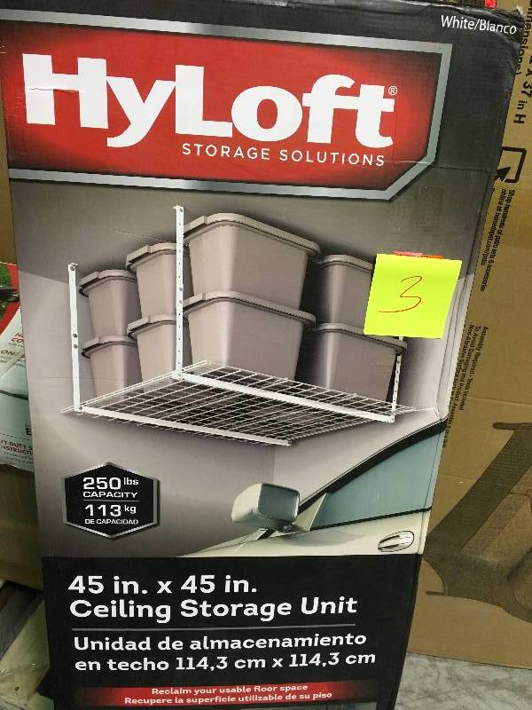 Hyloft 45 In W X 45 In D Garage Ceiling Mount Storage Unit