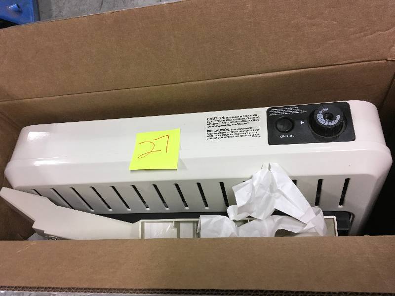 lot 27 image: Reddy Heater 28,000 - 30,000 BTU Infrared Dual-Fuel Wall Heater with Blower in very good condition