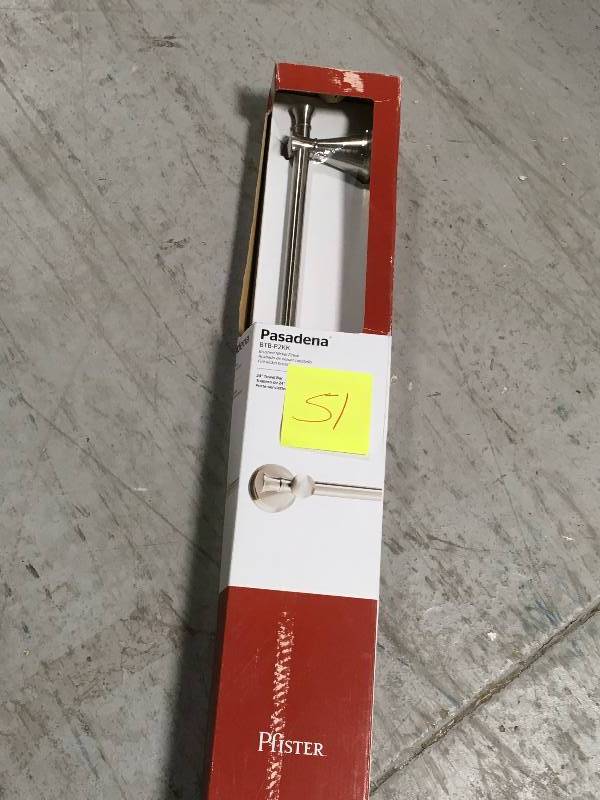 lot 51 image: Pfister Pasadena 24 in. Towel Bar in Brushed Nickel in very good condition