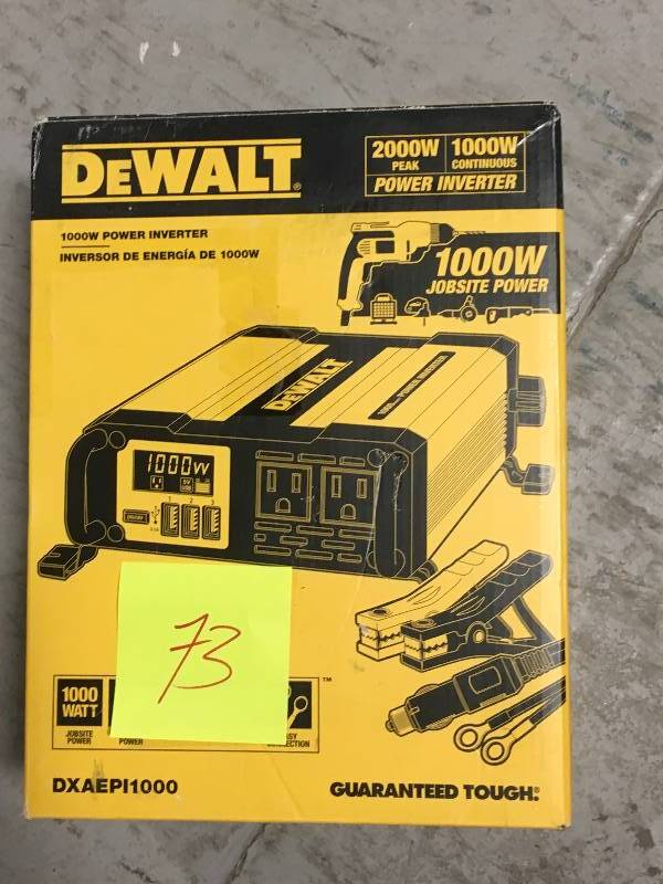 lot 73 image: DEWALT 1000-Watt Power Inverter in very good condition
