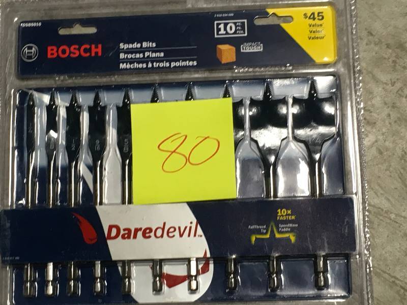 lot 80 image: Bosch Daredevil Standard Spade Bit Set (10-Piece) not used