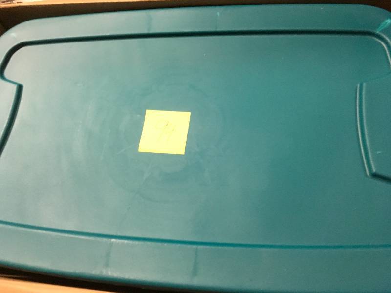 lot 94 image: HDX 30 Gallon Storage Tote in Teal QTY 6 in very good condition