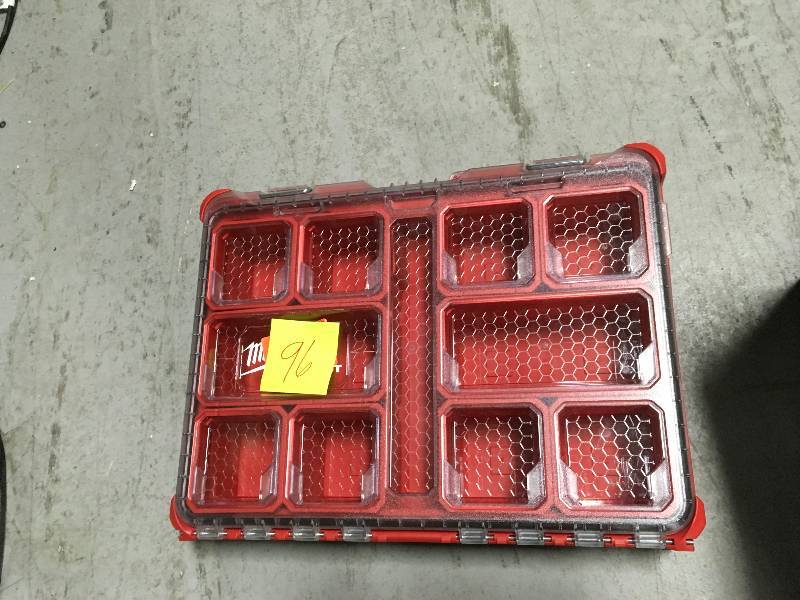 lot 96 image: Milwaukee PACKOUT 11-Compartment Small Parts Organizer not used