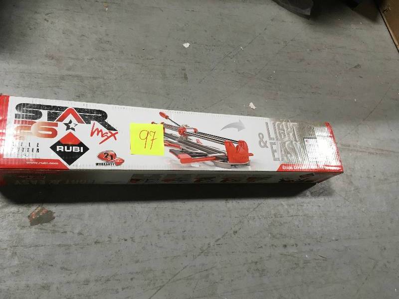 lot 97 image: Rubi 26 in. Star Max Tile Cutter in very good condition