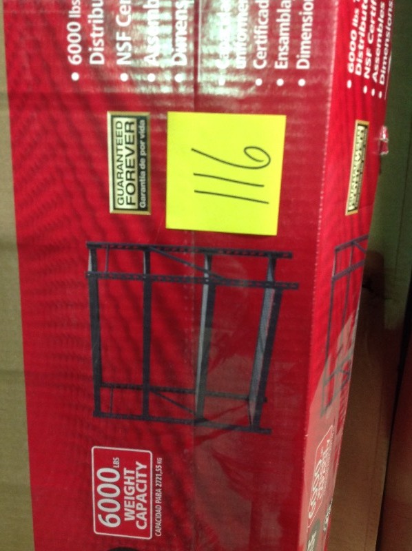 lot 116 image: Husky 77 in. W x 78 in. H x 24 in. D Steel Garage Storage Shelving Unit in good conditions