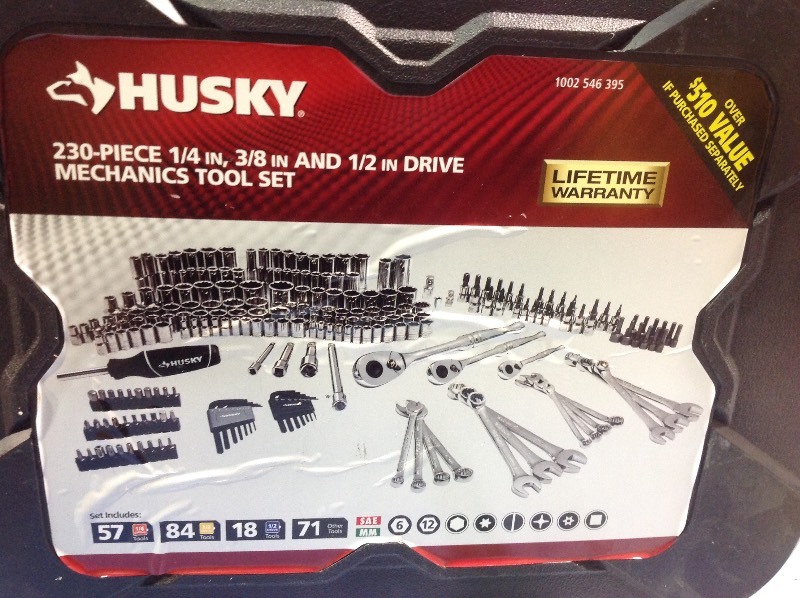 lot 118 image: Husky Mechanics Tool Set (230-Piece) in good conditions
