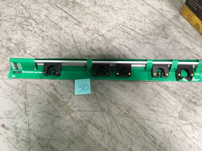 lot 30 image: Everbilt 36 in. Tool Bar with 5-Grips in Black in very  good condition