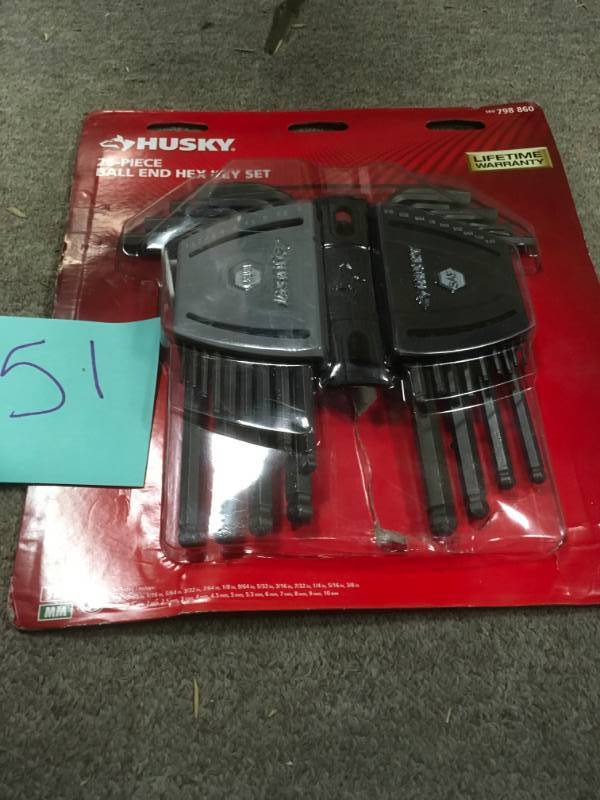 lot 51 image: Husky SAEMetric Ball End Hex Key Set (26-Piece) in very  good condition