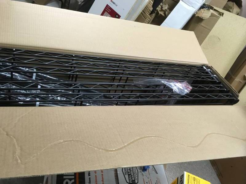 lot 85 image: HDX 5-Shelf Black Wire Shelving Unit in very  good condition
