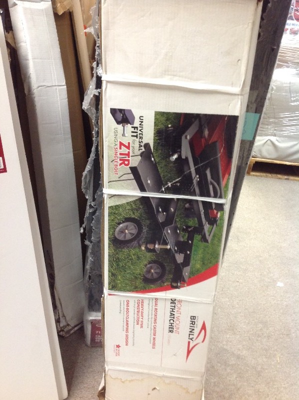 lot 106 image: Brinly-Hardy 48 in. Front Mount Dethatcher for ZTR Mowers in good conditions