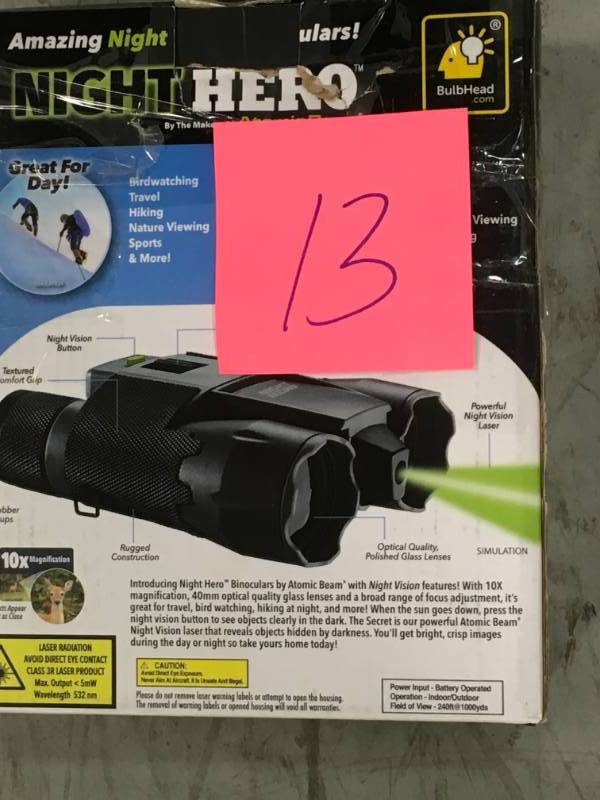 lot 13 image: Night Vision 10x Binoculars in good working condition