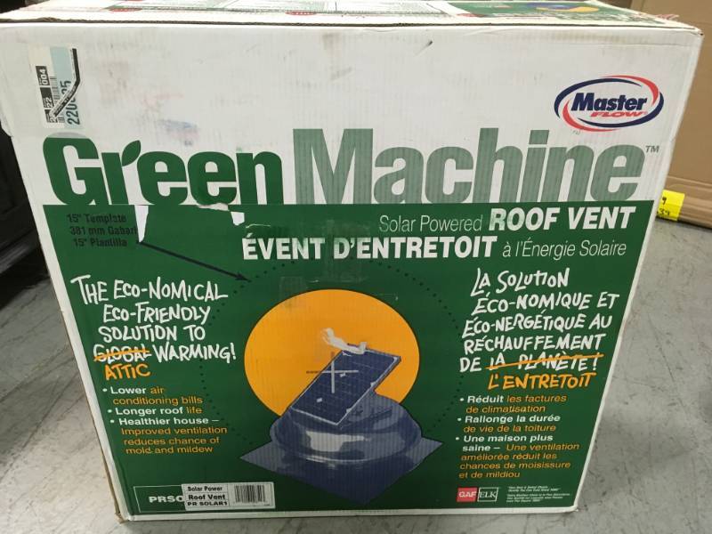 lot 14 image: SOLAR POWERED ROOF ATTIC EXHAUST VENT FAN 500CFM 800sqft in good working condition