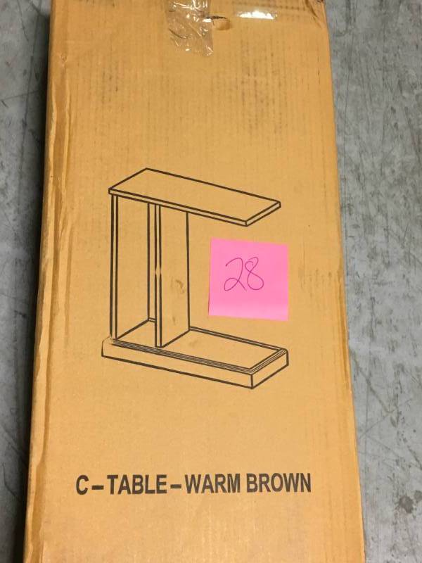 lot 28 image: Casual Home Warm Brown C-Side Table not used