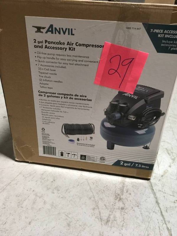 lot 29 image: ANVIL 2G Pancake Air Compressor in good working condition