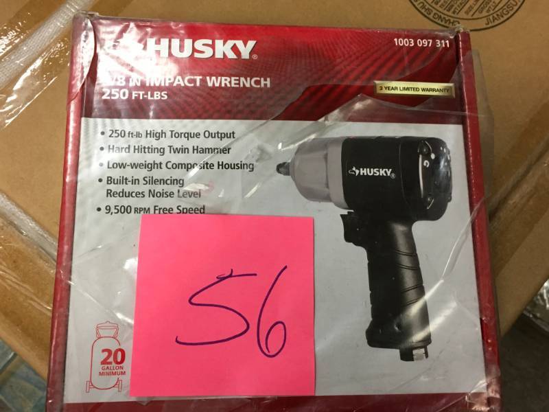 lot 56 image: Husky 250 ft.lbs. 38 In. Impact Wrench in good working condition
