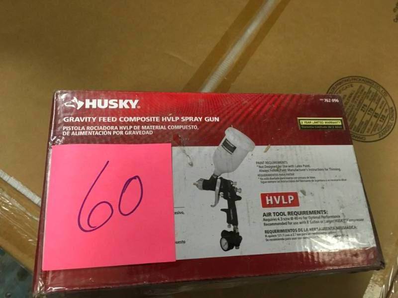 lot 60 image: Husky Gravity Feed Composite HVLP Spray Gun in good working condition