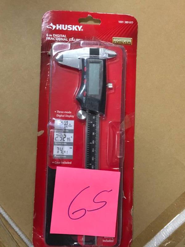 lot 65 image: Husky 6 in. 3-Mode Digital Fractional Caliper in good working condition