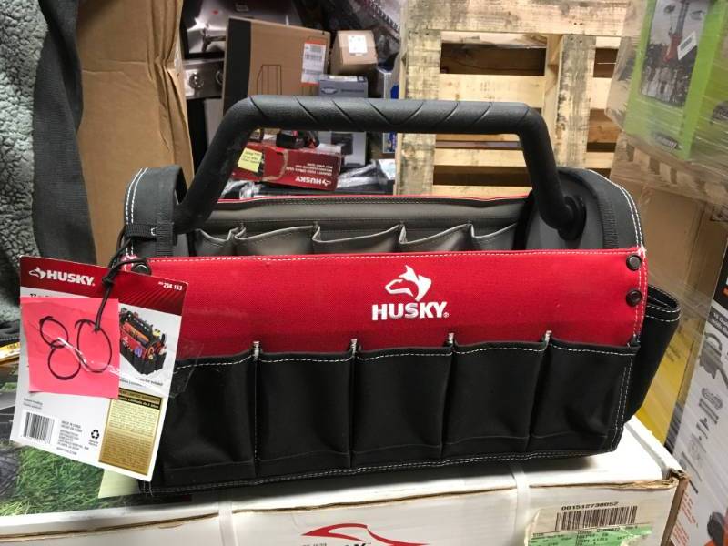lot 80 image: Husky 17 in. Open Tool Tote in good working condition