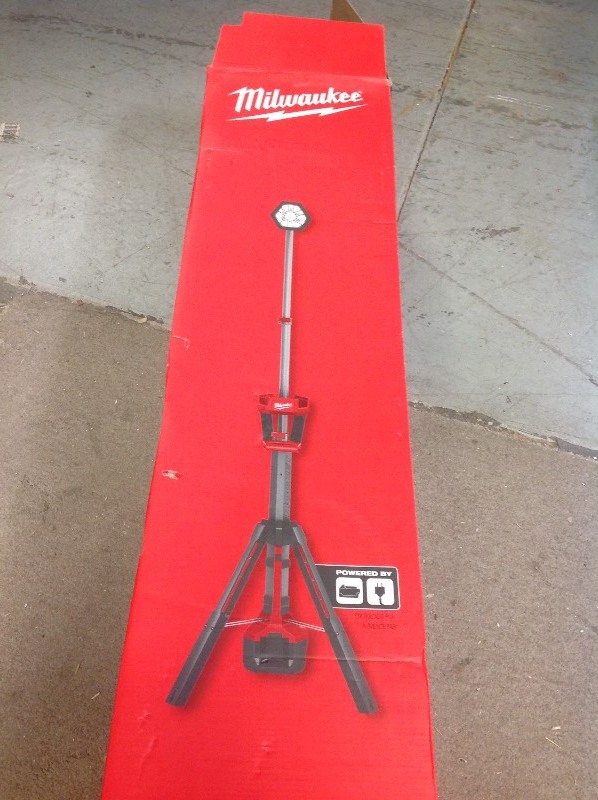 lot 104 image: Milwaukee  M18 18-Volt Lithium-Ion Cordless Rocket Dual Power Tower Light (Tool-Only) IN GOOD CONDITIONS