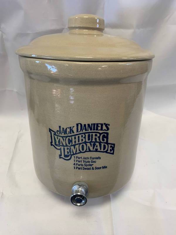 lot 10 image: Vintage Jack Daniels Stonewear Crock 2 Gallon Jug