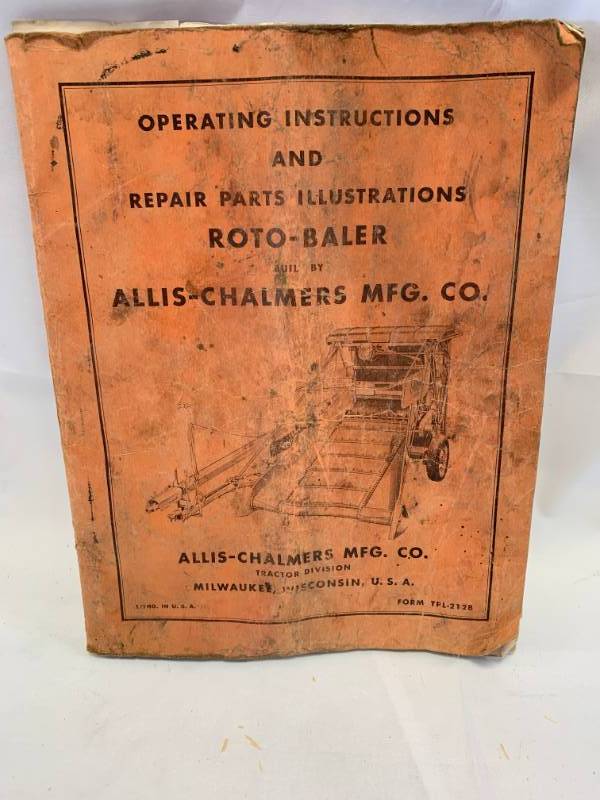 lot 14 image: Vintage Antique Allis Chalmer Roto-Baler Repair Guide