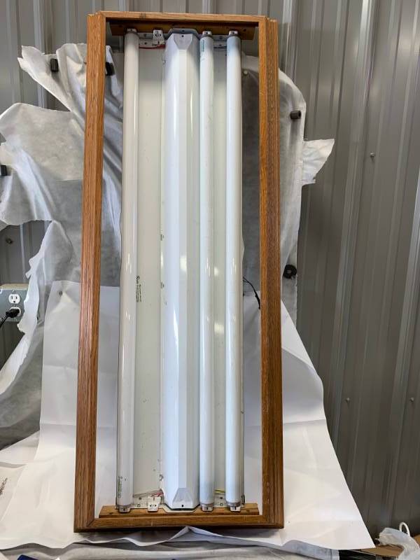 lot 79 image: Wood Framed Light 53 x 20 34