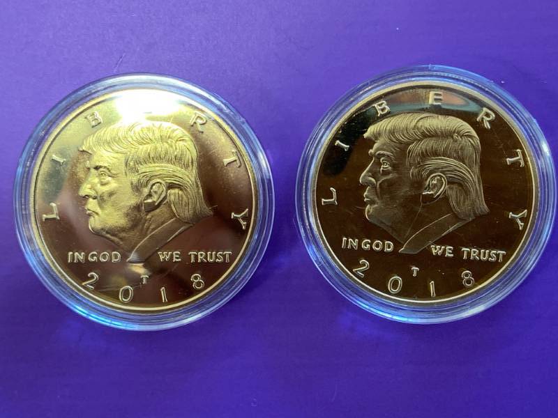 lot 98 image: Lot of 2 Donald Trump 24kt Plated Coins