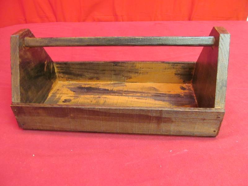 primitive wood tool tray