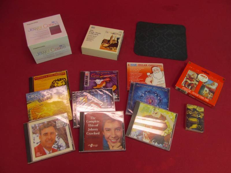 jewel cases, music cds, games