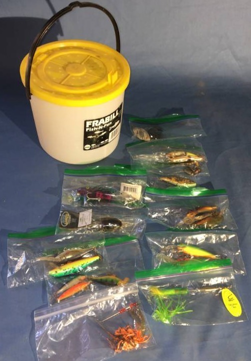 lot 43 image: Fishing Lures and Bait Bucket