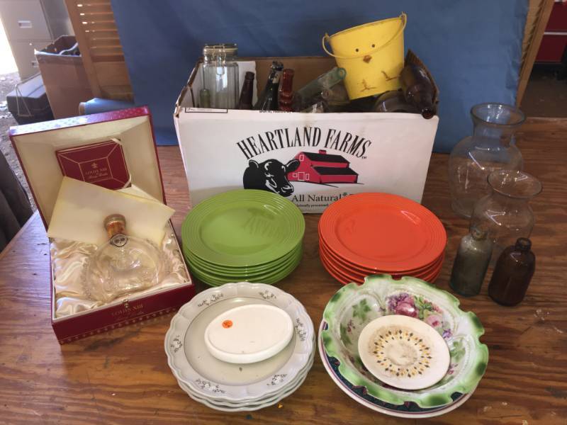lot 124 image: Assorted Dishware and Bottles