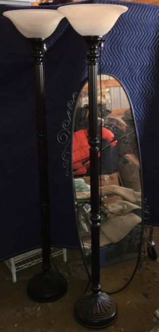 lot 272 image: Floor Lamps and Mirror