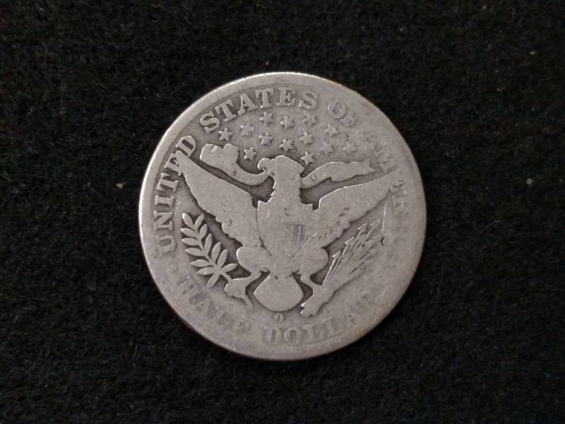 lot 56 image: 1908 O Barber Silver Half Dollar...