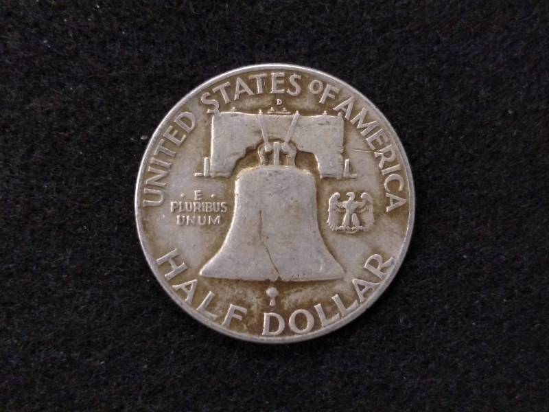 lot 88 image: 1951 D Franklin Silver Half Dollar...
