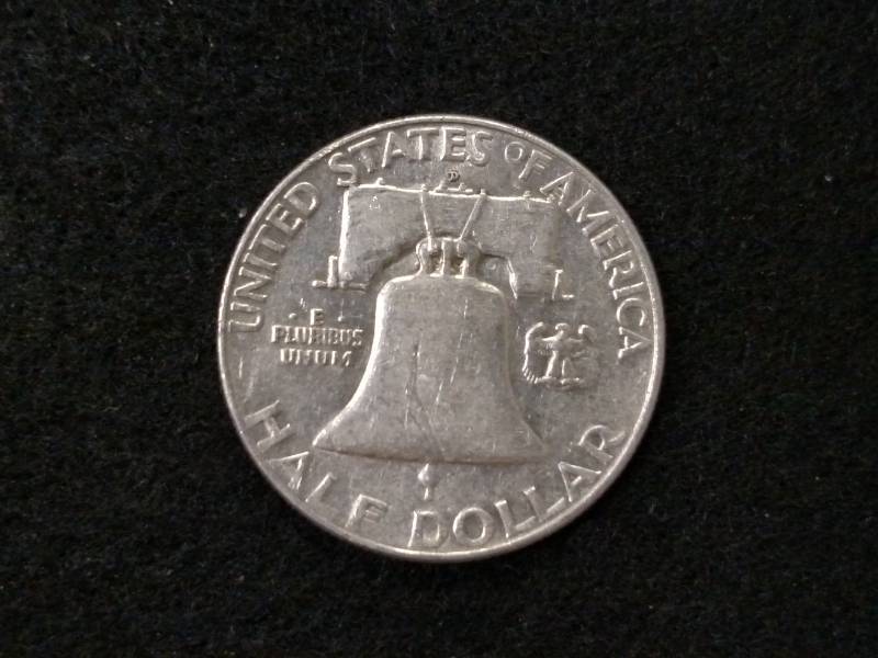 lot 97 image: 1954 D Franklin Silver Half Dollar...